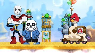 Undertale Sans amp Papyrus VS Angry Birds Tank  MUGEN Battle [upl. by Bullion]