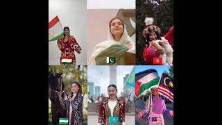 Flag Trend Video tajikistan pakistan kyrgyzstan kazakhstan malaysia uzbekistan shorts short [upl. by Yankee]