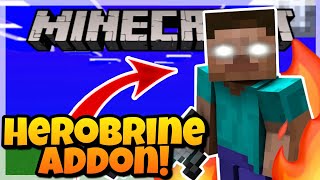 How to SPAWN HEROBRINE in Minecraft  Herobrine Experience Addon MCPEBedrock [upl. by Grote]