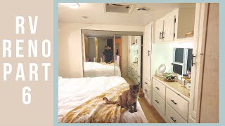 Our Fifth Wheel RV Renovation Part 6 New AC Ikea Furnishing Bedroom Paint  Budget DIY Reno [upl. by Abrahams]