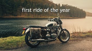 First Motorcycle Ride Of The Year On A Triumph Bonneville T120  Winter Ride [upl. by Cullan]