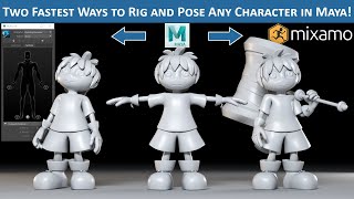 Maya Auto Rig with Quick Rig and Mixamo  Rig Any Character in Minutes [upl. by Erdnua]