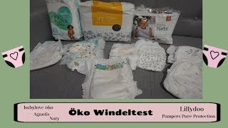 Öko Windeltest I Lillydoo babylove öko pampers pure Agnotis amp Naty im Vergleich👶🏻 [upl. by Fronniah867]