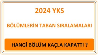 YKS 2024 SIRALAMALARI AÇIKLANDI  HANGİ BÖLÜM KAÇLA KAPATTI YKS 2024 TABAN PUANLARI [upl. by Rosse639]