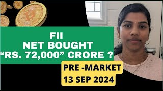 FII Net Bought Rs 70000 Croresquot Pre Market Report  Nifty amp Bank Nifty 13 Sep 2024 Range Analysis [upl. by Roosevelt72]