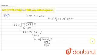 Find the HCF of 1260 and 7344 using Euclid\s algorithm  CLASS 10  REAL NUMBERS  MATHS  OSW [upl. by Azaria]