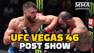 UFC Vegas 46 PostFight Show  Is Calvin Kattar Title Contender After Battering Giga Chikadze [upl. by Storm]