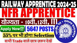 RAILWAY APPRENTICE RECRUITMENT 2024 NFR Railway RRC Guwahati Apprentice Recruitment 2024 [upl. by Helas]