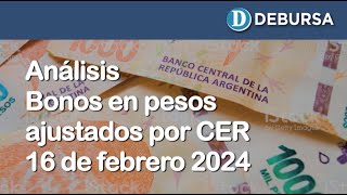 Bonos argentinos en pesos ajustados por CER al 16 de febrero 2024 [upl. by Cleodell507]