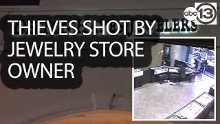 Owner shoots alleged robbers who broke into his jewelry store [upl. by Ramyar14]