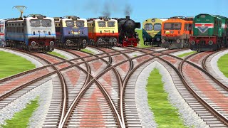 7️⃣ Freight amp Express Trains Crossing By Daimond Curve Railroad♻️ Crossings  train gadi game [upl. by Solram225]