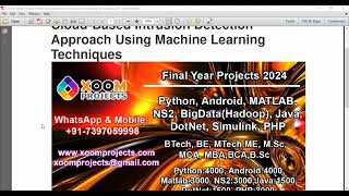 Cloud Based Intrusion Detection Approach Using Machine Learning Techniques [upl. by Arbmik676]