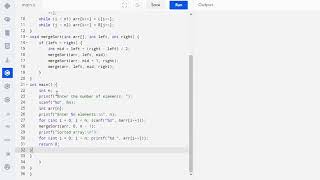 C Program to Implement Merge Sort  Merge Sort Code in C  Coding Guide for Beginners programming [upl. by Asiuol]