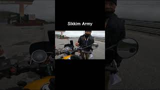 Natula pass📍Army checkpoint 🔥sikkim army royalenfield ytshortsindia ytshorts biker [upl. by Aiseneg]