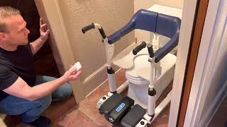 How to use the JT 2020 Commode Lift and shower chair for easy toileting [upl. by Ecikram]