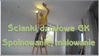 odc 8 ścianki działowe spoinowanie płyt karton gips malowanie [upl. by Anselmo]