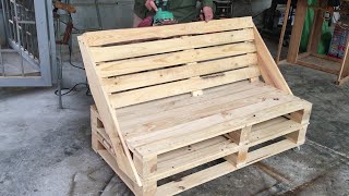 Magical Creations from Wooden Pallets  Pallet Sofa Set for Outdoor Space [upl. by Acinorehs95]