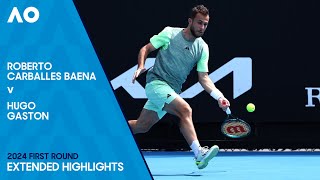 Roberto Carballes Baena v Hugo Gaston Extended Highlights  Australian Open 2024 First Round [upl. by Maffei]