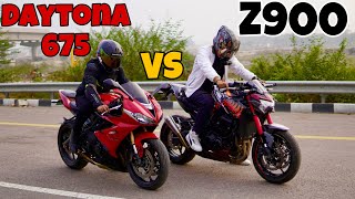 Kawasaki Z900 VS Daytona 675🔥Unbelievable Performance By Daytona675😨llZ900 Cant Even Touch It😢 [upl. by Weismann165]