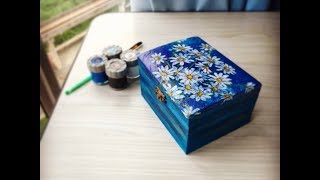 Wooden chest boxCoin box UpcycleDecoupage [upl. by Karlee]