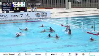 2024 Pan American Water Polo Championships  Game 4 USA v BRA [upl. by Aener]