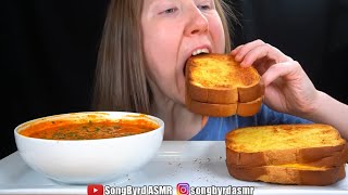 Songbyrd ASMR grilled cheese tomato soup mukbang bites only [upl. by Yelsnya865]