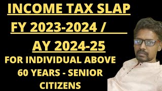 Income Tax Slab FY 202324  New Income Tax Slab AY 202425  For Individual above 60 Years [upl. by Nezam]