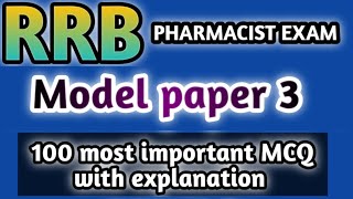 model paper 3rrb pharmacist exammhsrb pharmacist examjsscdsssbossschssczpesiccghs [upl. by Nosila]