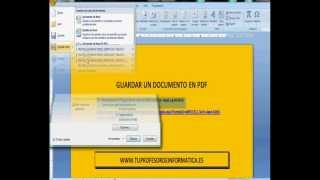 WORD 2007 GUARDAR EN PDF [upl. by Llered751]