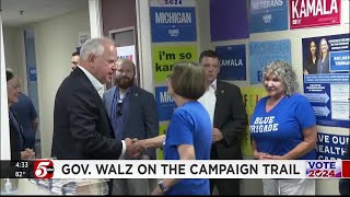 Walz campaigning in small Midwest towns as part of campaign strategy [upl. by Suzy]