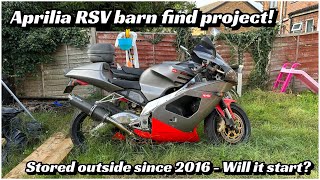 Barn Find Motorcycle project  2002 Aprilia RSV abandoned for 8 years outside [upl. by Fasta]