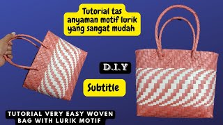 tutorial membuat tas anyaman motif batik lurik cantik dan sangat mudah [upl. by Orsa]