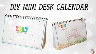 DIY Mini Calendar 2017  Desk Calendar  Step by step tutorial [upl. by Hazen112]