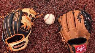 Wilson A2000 vs Rawlings Heart of the Hide [upl. by Enyrehtak]