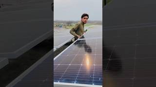 550 Waat longi solar panels system installation 😱 viralshorts solarpanelsystem [upl. by Korrie978]