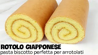 Il segreto del rotolo perfetto Ricetta pasta biscotto ideale per rotoli Rotolo giapponese facile [upl. by Serg]