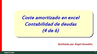 5de6 Préstamos y contabilización Coste amortizado en excel [upl. by Tymon276]