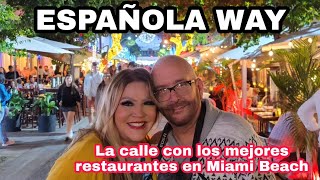 La calle con los mejores restaurantes de Miami Beach ESPAÑOLA WAY Tienes que visitarla [upl. by Cattima]