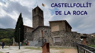 Castellfollit De La Roca  Girona  Spain  Walking Tour  4K [upl. by Nemrac]