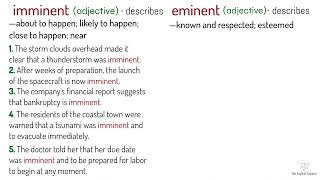 imminent vs eminent [upl. by Tam565]