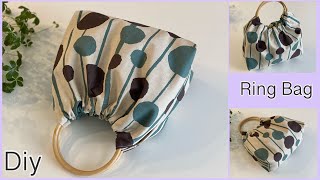 持ち手リンクバッグ作り方 How To Make Ring Bag easy sewing tutorials Diy [upl. by Nueoras94]