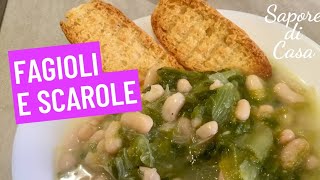 Ricette napoletane  Fagioli e scarole Pochi ingredienti per un piatto buonissimo [upl. by Corrie29]