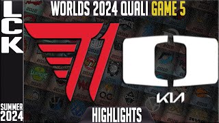 T1 vs DK Highlights Game 5  LCK Worlds 2024 Qualifier  T1 vs Damwon KIA G5 [upl. by Yttik568]