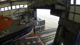 Cromer Lifeboat launching from Cromer Pier Boathouse [upl. by Zacharias]