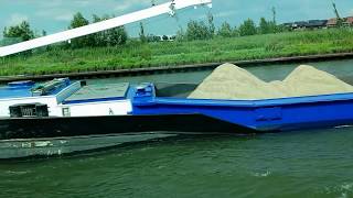 Working Barge powers along the AmsterdamRhine canal The Netherlands  Uniworld River Cruise [upl. by Eltsryk]