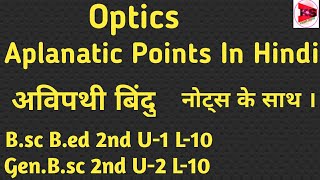 Aplanatic points in hindi  aplanatic points in optics  optics bsc 2nd year optics bsc bed 2 [upl. by Marvin302]