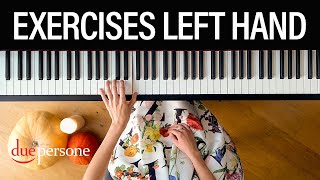 Left Hand Piano Exercises  Piano Exercises For Beginners  DuePersone Piano Lessons [upl. by Ahsitam]