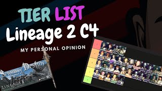 Lineage 2 C4  TIER LIST of classes [upl. by Akierdna]