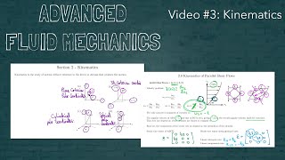 Advanced Fluid Mechanics  Video 3  Kinematics [upl. by Elsilrac724]