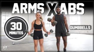 30 Minute Arms amp Abs Dumbbell Workout Upper Body amp Core Strength Training [upl. by Sapers]